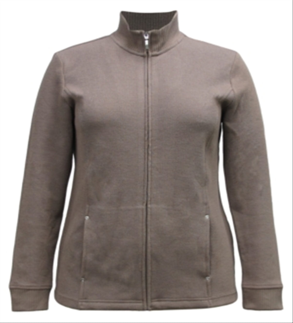 Karen Scott Women's Mock Neck Jacket Brown Size X-Small