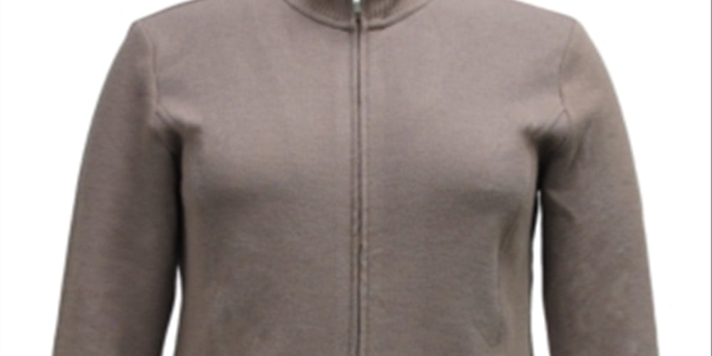 Karen Scott Women's Mock Neck Jacket Brown Size X-Small