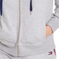 Tommy Hilfiger Women's Sport Logo Zip Hoodie Silver Size X-Large