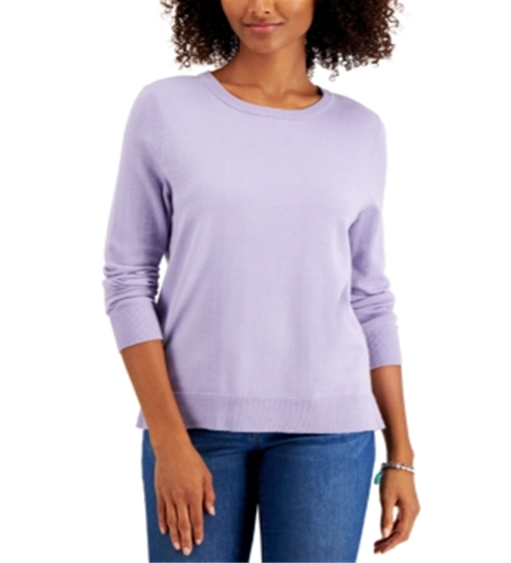 Style & Co Women's Crewneck Sweater Purple Size X-Large