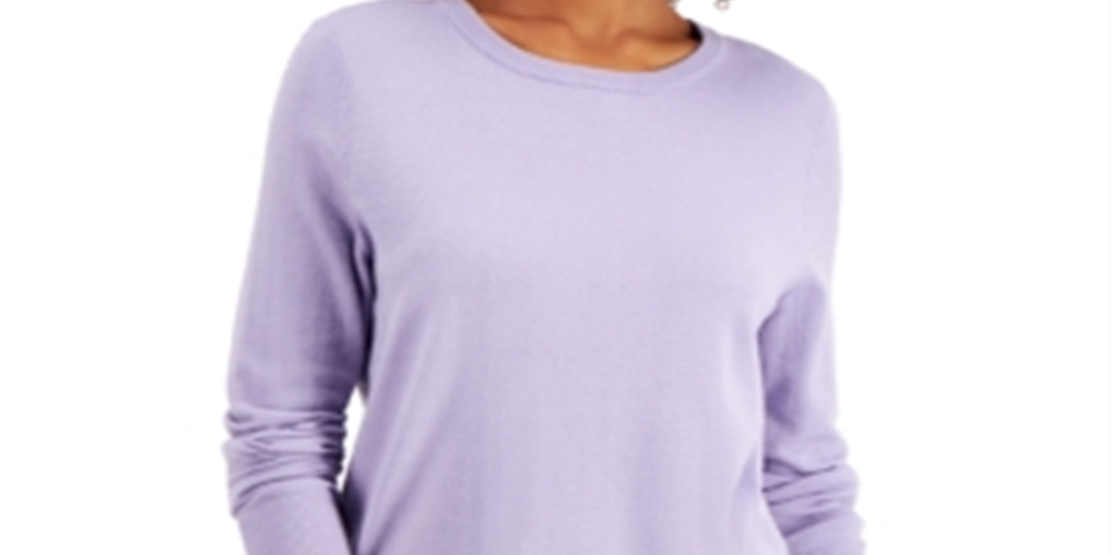 Style & Co Women's Crewneck Sweater Purple Size X-Large