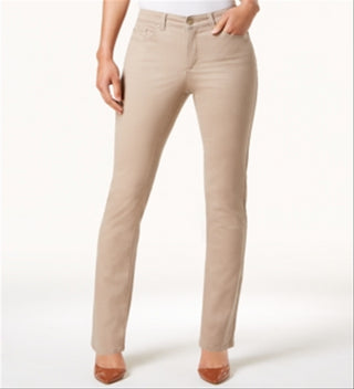 Charter Club Tummy-Slimming Straight-Leg Je Almond Latte Size 10S