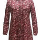 Style & Co. Women's  Button Down Blouse  Floral Dark Pink Size Size Small