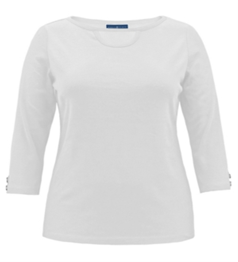 Karen Scott Women's Cutout Boatneck T-Shirt White Size Large