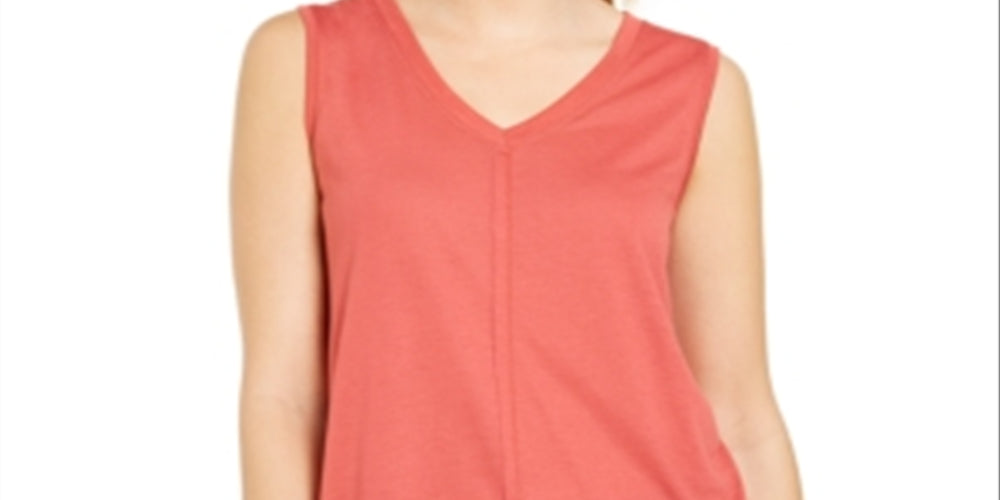 Style & Co Women's High-Low Tank Top Coral Depth Size XL