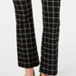 INC Women's Petite Windowpane-Check Bootcut Pants  Black Size 4 P