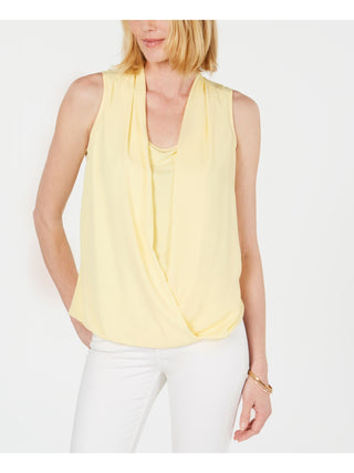 Charter Club Women's Surplice Top Citron Aura Size Medium