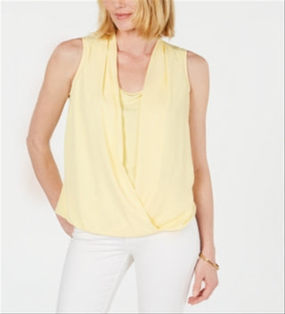Charter Club Women's Surplice Top Citron Aura Size Medium