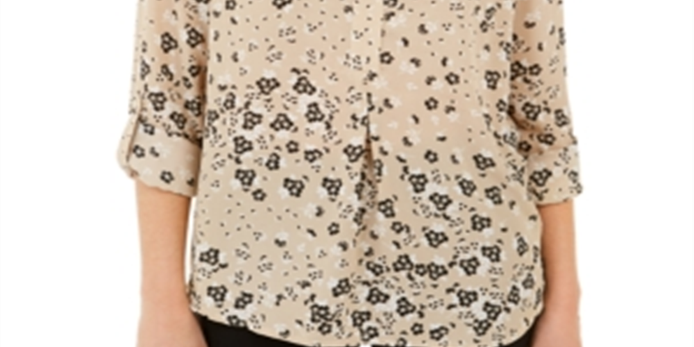 Charter Club Women's Maria Floral-Print Blouse  Brown Size Small