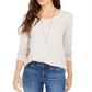 Style & Co Women's  V-Neck Long-Sleeve Shirt  Brown Size Medium