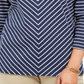 Karen Scott Women's Petite Striped Top  Intrepid Blue Size Petite S