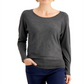 JM Collection Women's  Rivet Dolman-Sleeve Top  Gray Size 2XL