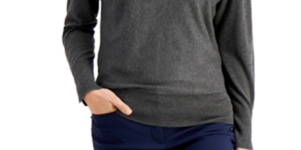 JM Collection Women's  Rivet Dolman-Sleeve Top  Gray Size 2XL