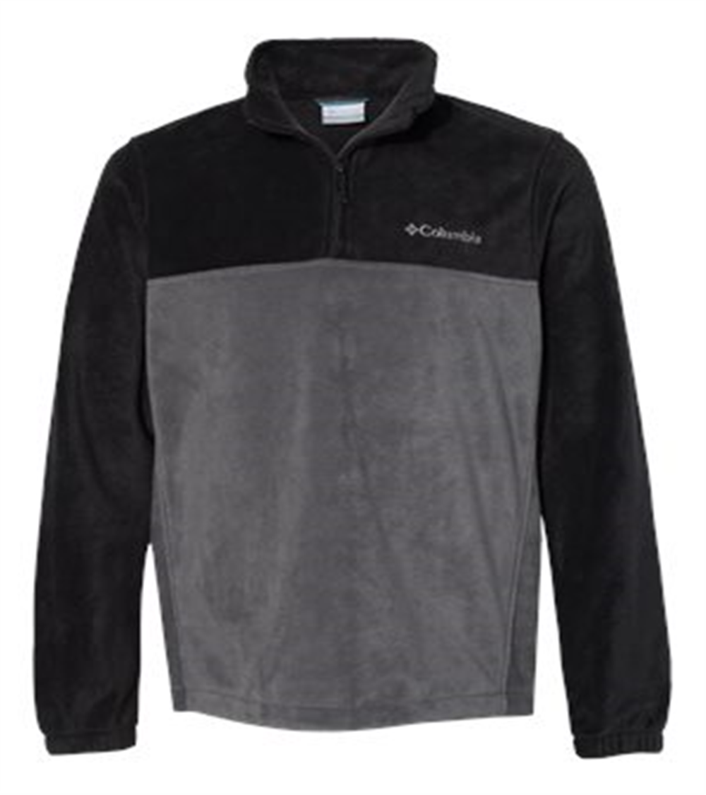 Columbia Men's Steens Mountain Half-Zip Fleece Jacket in Black/Grill Size Medium