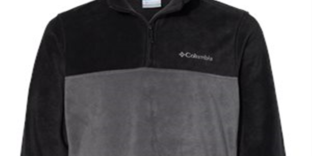 Columbia Men's Steens Mountain Half-Zip Fleece Jacket in Black/Grill Size Medium