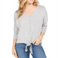 Style & Co Women's  Tie-Front Top Gray Size XL