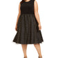 Calvin Klein Women's  Plus Size Clip-Dot Dress Black Size 18W