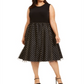 Calvin Klein Women's  Plus Size Clip-Dot Dress Black Size 18W