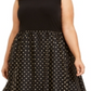 Calvin Klein Women's  Plus Size Clip-Dot Dress Black Size 18W