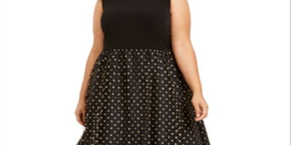 Calvin Klein Women's  Plus Size Clip-Dot Dress Black Size 18W