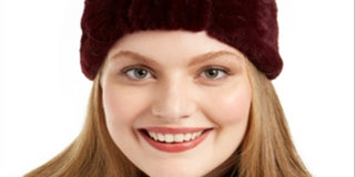 Calvin Klein Women's Solid Faux Fur Headband Wine  One Size