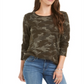 Style & Co Women's Camo-Print Top  Green Size XS
