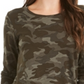Style & Co Women's Camo-Print Top  Green Size XS