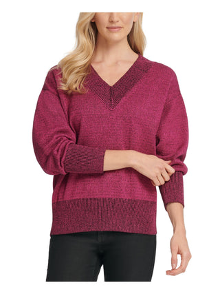 DKNY Women's Glitter Speck Sweater Pink Size S