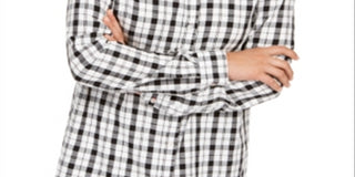 Charter Club Women's Cotton Plaid Shirt White Size Large