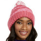 INC International Concepts Women's Chenille Striped Multi Pom Beanie Pink Size Regular