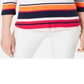 Charter Club Petite Cotton Striped Boat-Neck Top Pink Size Petite L