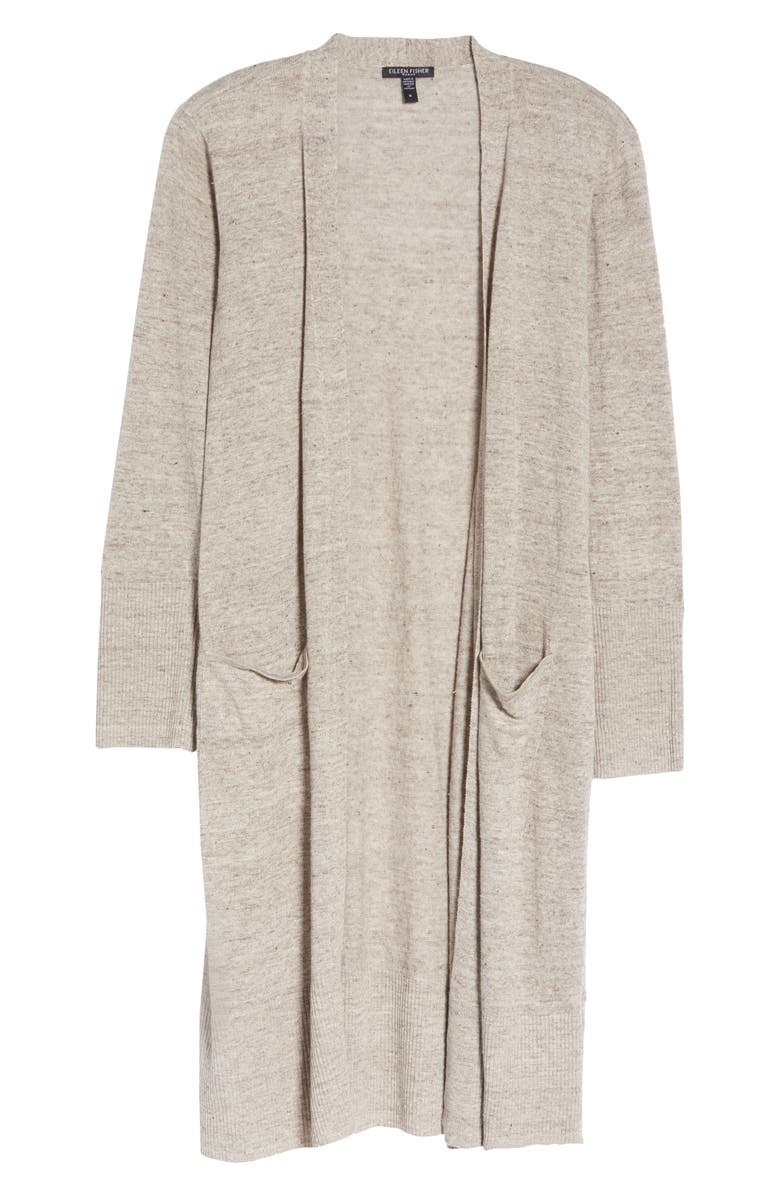 Eileen Fisher Women's Plus Long Linen Cardigan Beige Size 2X