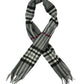 V. Fraas Men's Plaid Fringe Rectangle Scarf Gray One Size