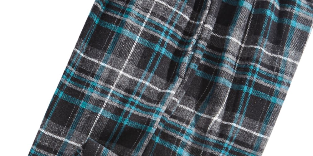 Perry Ellis Men's Plaid Flannel Pajama Pants -Gray Size X-Large