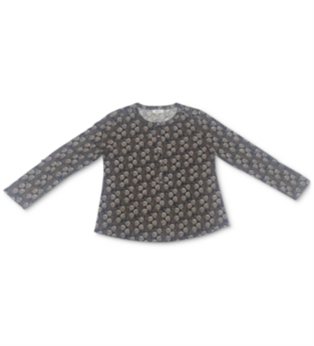Style & Co Women's Printed Henley Shirt  Black Size 2XL