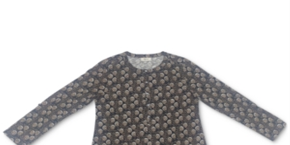 Style & Co Women's Printed Henley Shirt  Black Size 2XL