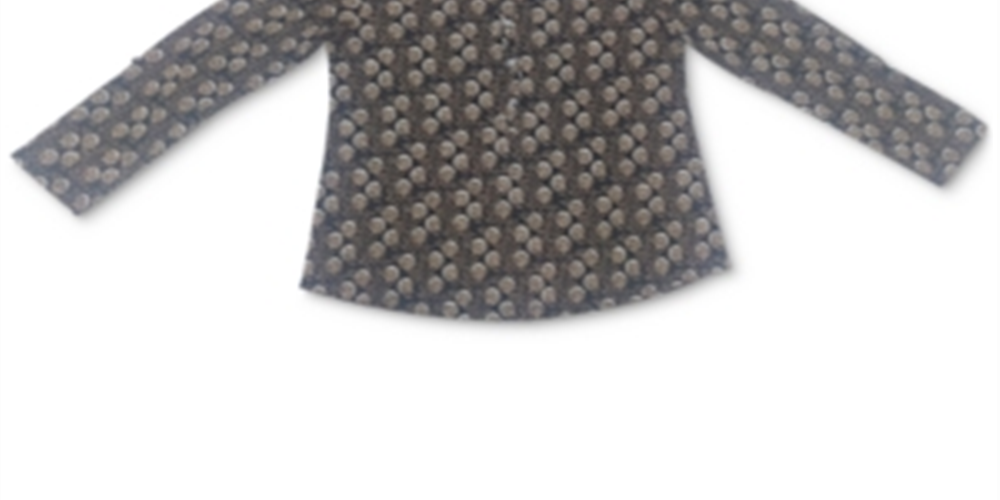 Style & Co Women's Printed Henley Shirt  Black Size 2XL