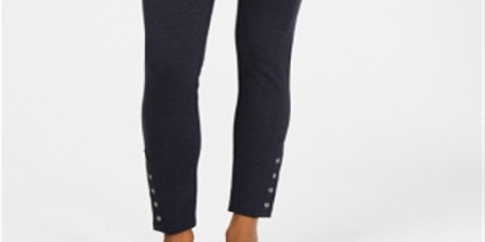 Style & Co Women's  Snap-Hem Ponte-Knit Leggings  Blue Size XS