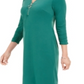 JM Collection Women's  Zip-Neck a-Line Dress  Sequoia Green Size XS