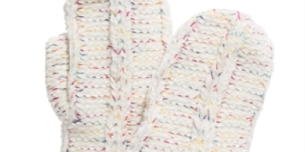 INC Space Dye Chenille Mittens Ivory One Size
