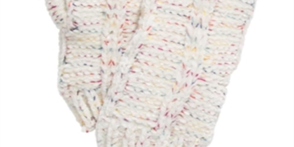 INC Space Dye Chenille Mittens Ivory One Size