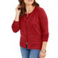 Charter Club Women's  Long-Sleeve Button-Front Cardigan  Red Size 2XL