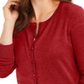 Charter Club Women's  Long-Sleeve Button-Front Cardigan  Red Size 2XL