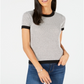 Maison Jules Women's Short-Sleeve Sweater Black Combo Size XL