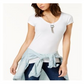 Planet Gold Juniors' V-Neck T-Shirt White Size 2XL