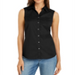 Charter Club Women's  Button-Front Top  Black Size 14