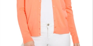 Charter Club Women's Long-Sleeve Button-Front Cardigan  Pink Size XL