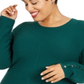 Alfani Plus Size Ribbed Snap-Detail Sweater True Emerald, Size 2X