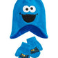 Sesame Street Toddlers Cookie Monster Hat and Mittens Set Various Colors Blue Size 12 MOS