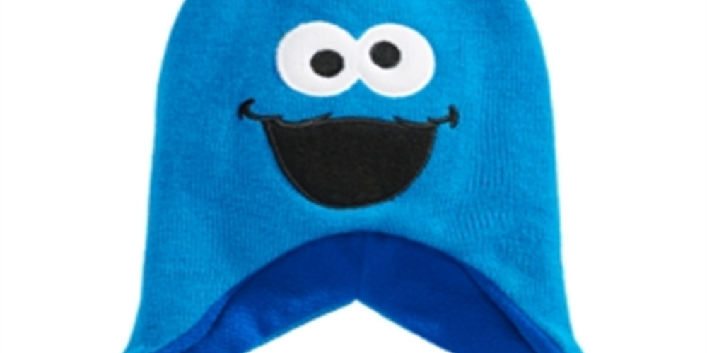Sesame Street Toddlers Cookie Monster Hat and Mittens Set Various Colors Blue Size 12 MOS